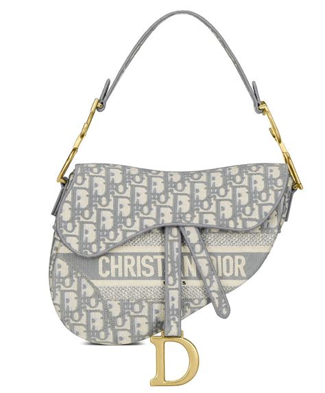 dior saddle bag light grey